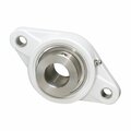 Iptci 2-Bolt Flange Ball Brg Unit, .75 in Bore, Thermoplastic Hsg, SS Insert, Ecc.Collar, 2 Tri Lip Seals SNATFL204-12NL3